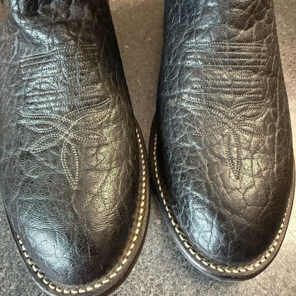 Tony Lama Cowboy Collection Black Bullhide Leather western cowboy boots 9D Mens - Picture 6 of 7
